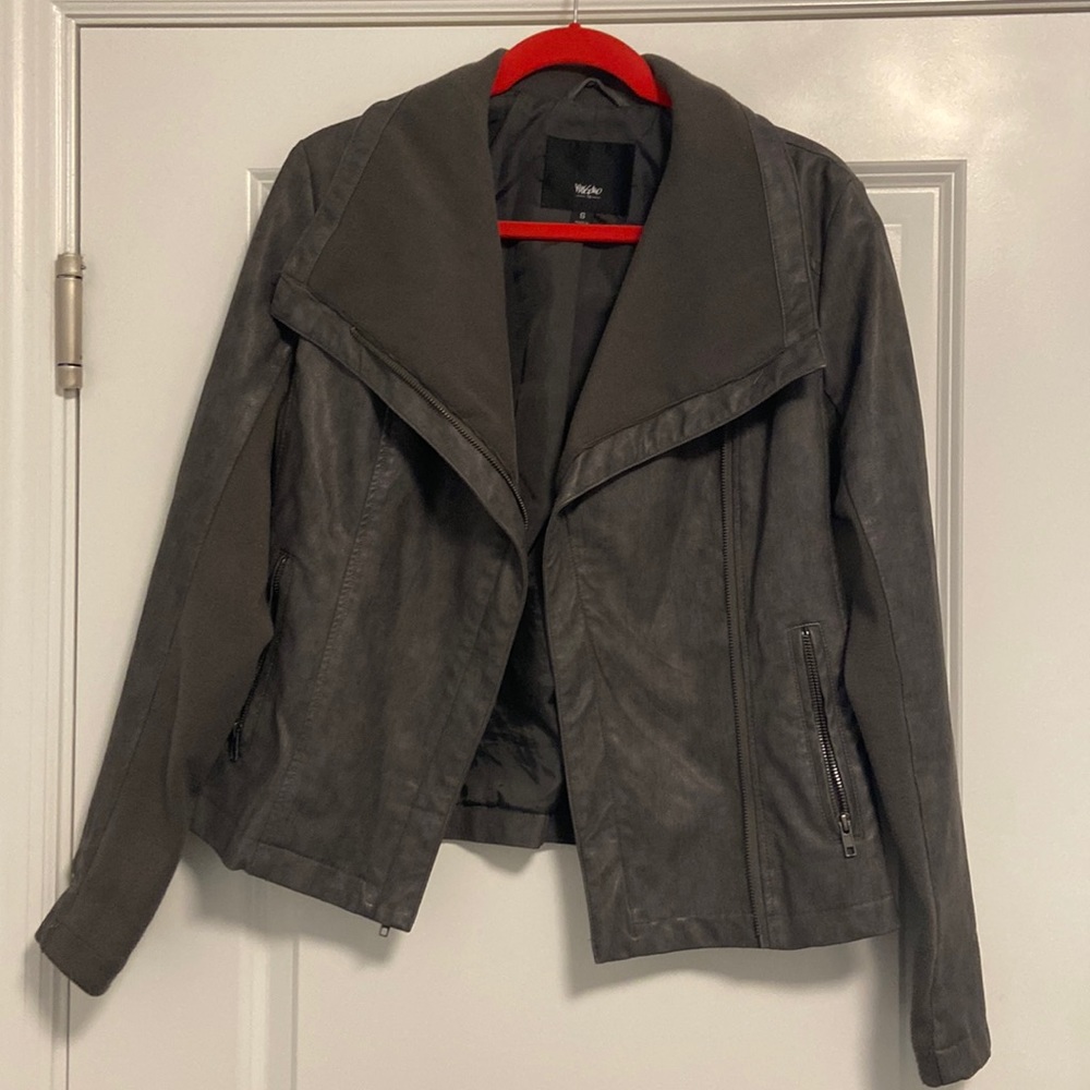 Faux leather gray jacket from target